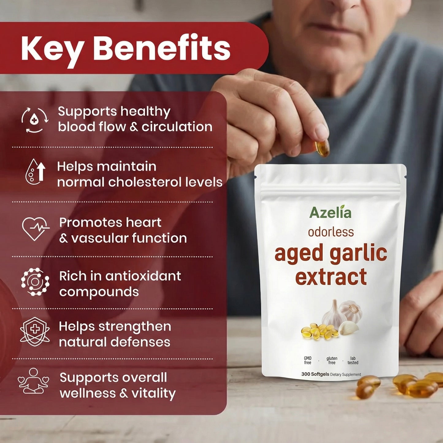 Aged Garlic Extract - 7500mg Odorless Softgels